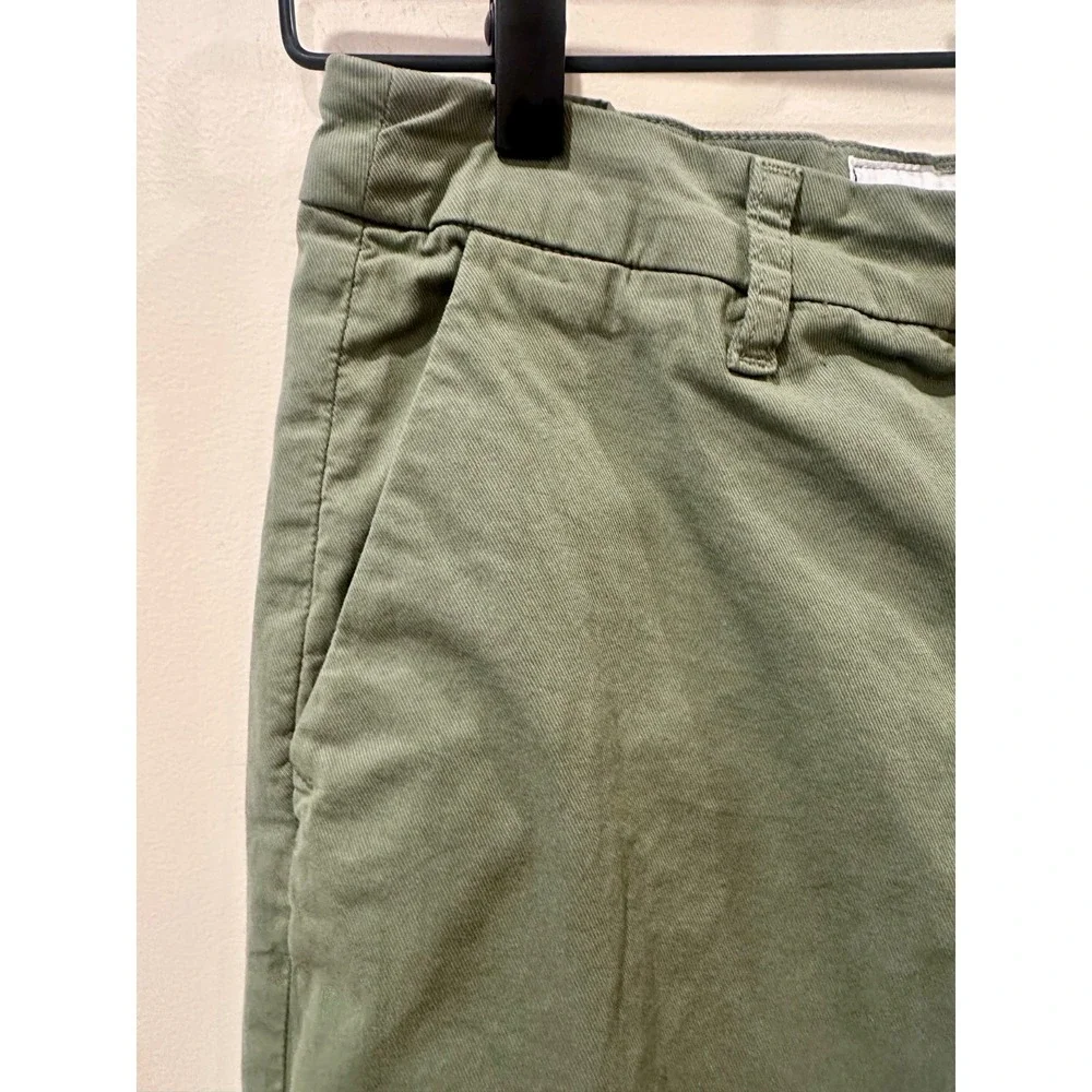 Frank & Eileen Wicklow Italian Chinos Sz 2 Green Twill Straight Leg Cropped $288